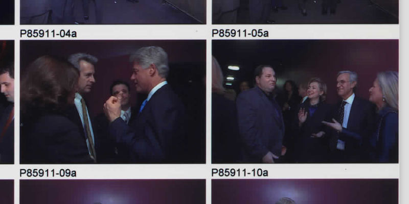Illustration for article titled Clinton Presidential Library Releases New Photos of Harvey Weinstein From the 1990s